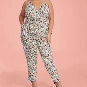 ASHLEY STEWART Felicity Cream Floral Jumpsuit 3X